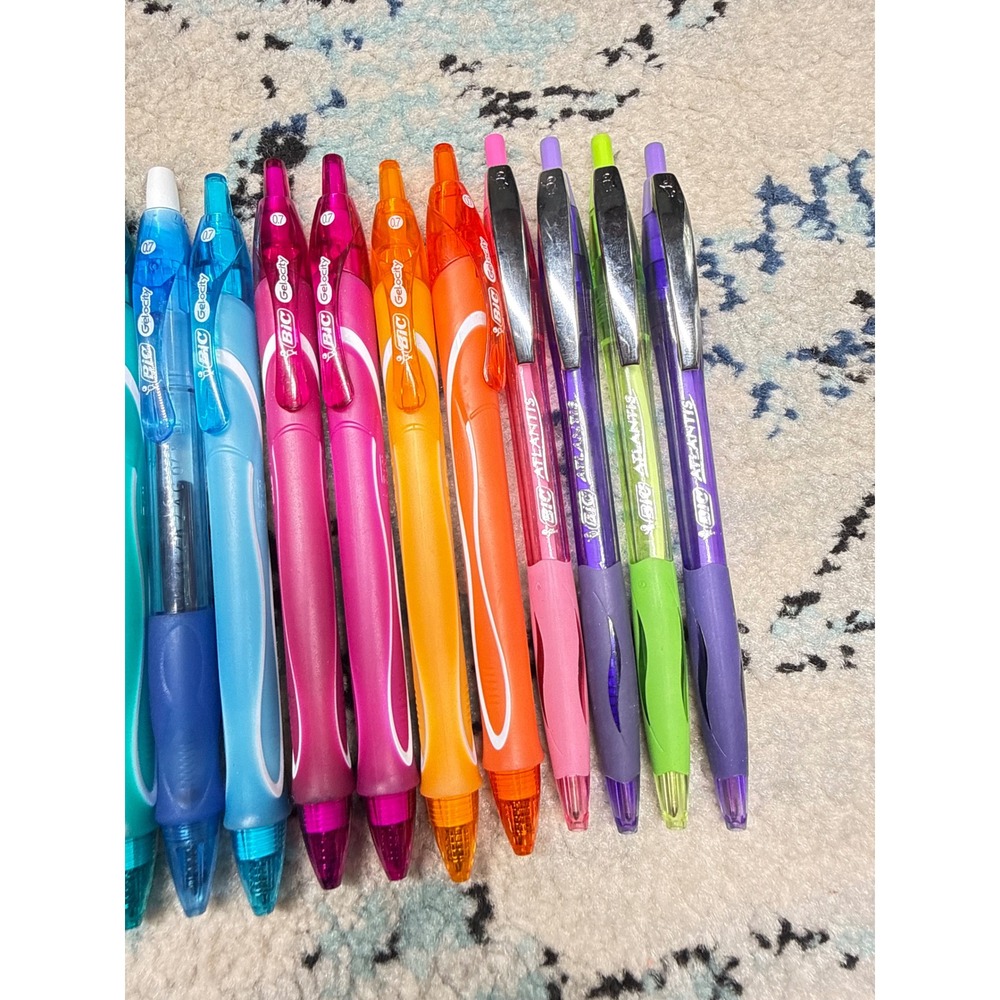 BIC Gel-ocity and Atlantis Retractable Pens Bundle 15ct Multi Color 0.7mm Medium